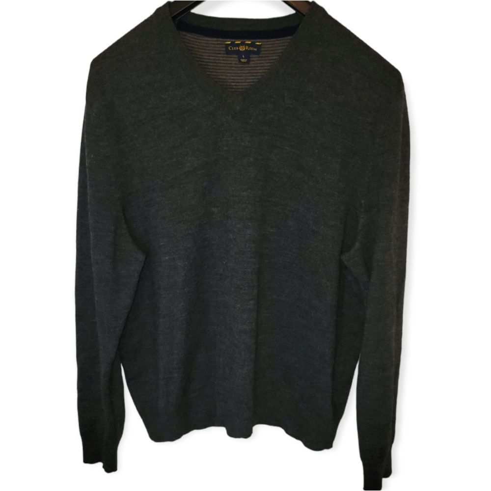Men's Club Room Merino Wool Blend Sweater Size Large